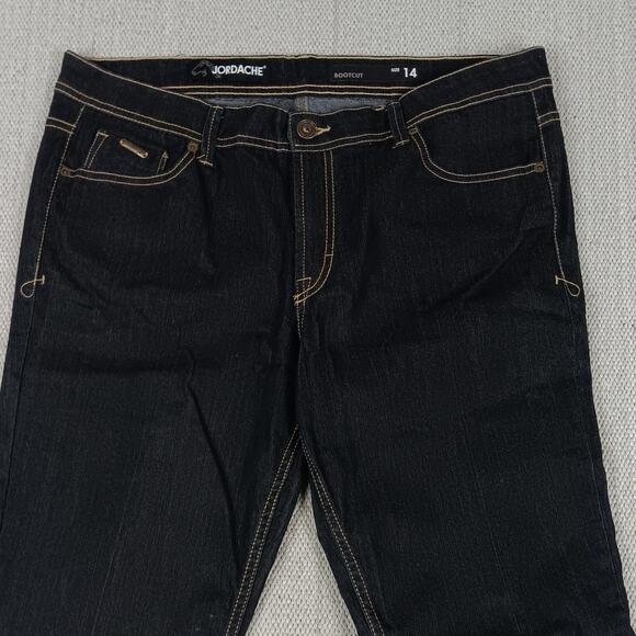 Jordache Bootcut Jeans Womens 14 Blue Wide Leg Stretch Western Cowgirl - Picture 3 of 15